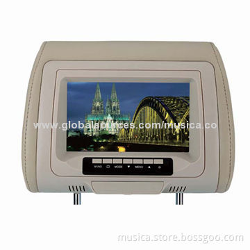 7-inch car headrest monitor with USB/SD zipper cover